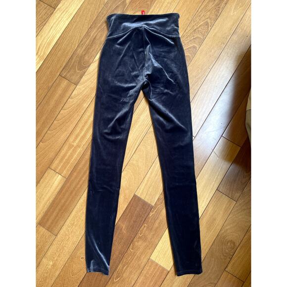 Spanx Velvet Velour Stretchy Leggings Blue Gray Grey Size Small NWOT - Picture 4 of 7